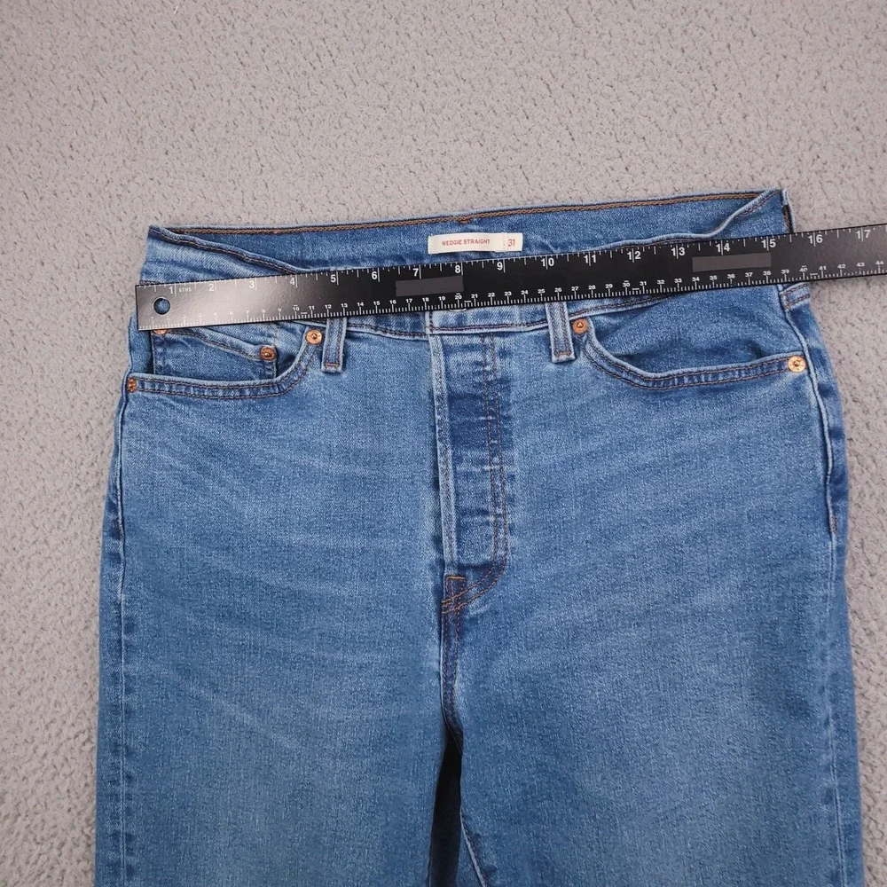 LEVIS Jeans Size 31 Wedgie Straight High Rise Button Fly Stretch Denim